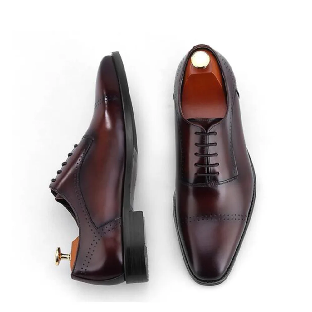 

Sipriks Luxury Mens Dark Brown Leather Dress Oxfords Square Toe Elegant Black Wedding Evening Wear Shoes Business Formal Prom 44