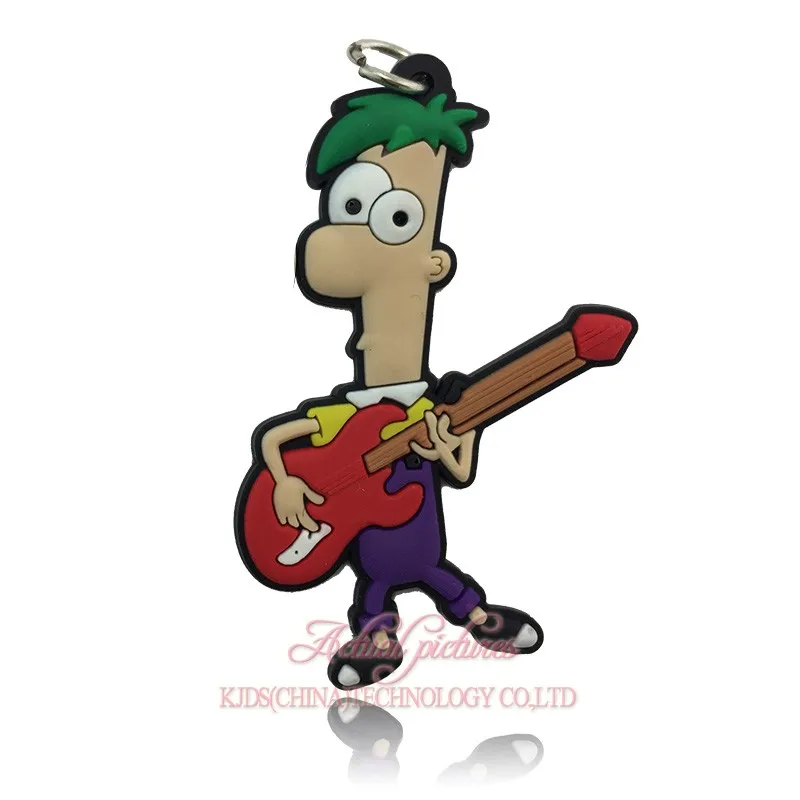 

1pcs Phineas and Ferb Cartoon Soft PVC Pendant Kids' Accessories Fit for Keychains & Necklace Kids Gift Party Favors Jewelry