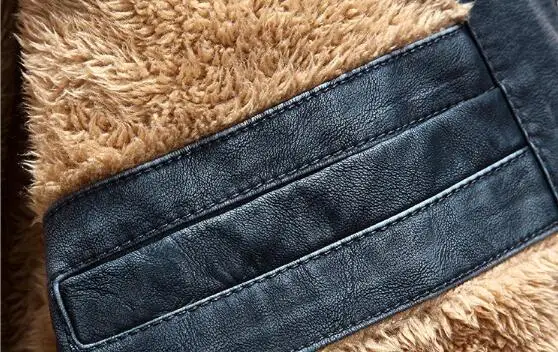 2019 Manufacturers Direct New Men's Leather Jacket Long Sleeve Collar Inside Riga Velvet Jacket Black Size L-XXL