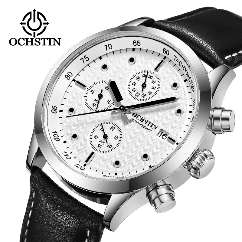 

OCHSTIN brand watch sports men waterproof high-end watches 6 pin leather quartz watch wholesale