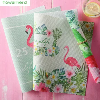 

Kitchen Table Mats PVC Table Napkin Flamingo Pattern table mat Decorative Placemats