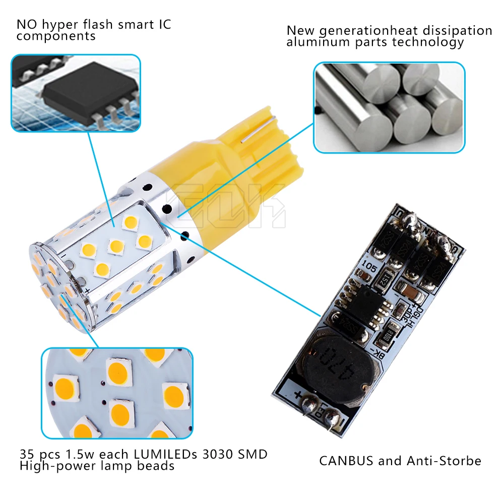 2 шт. светодиодсветодиодный лампы T20 7440 W21W 3030 35SMD|Сигнальная лампа| |