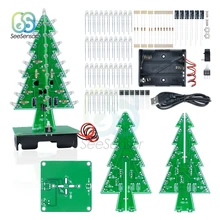 Three-Dimensional 3D Christmas Tree LED DIY Kit 7 Colors LED Flash Circuit Kit Electronic Fun Suite