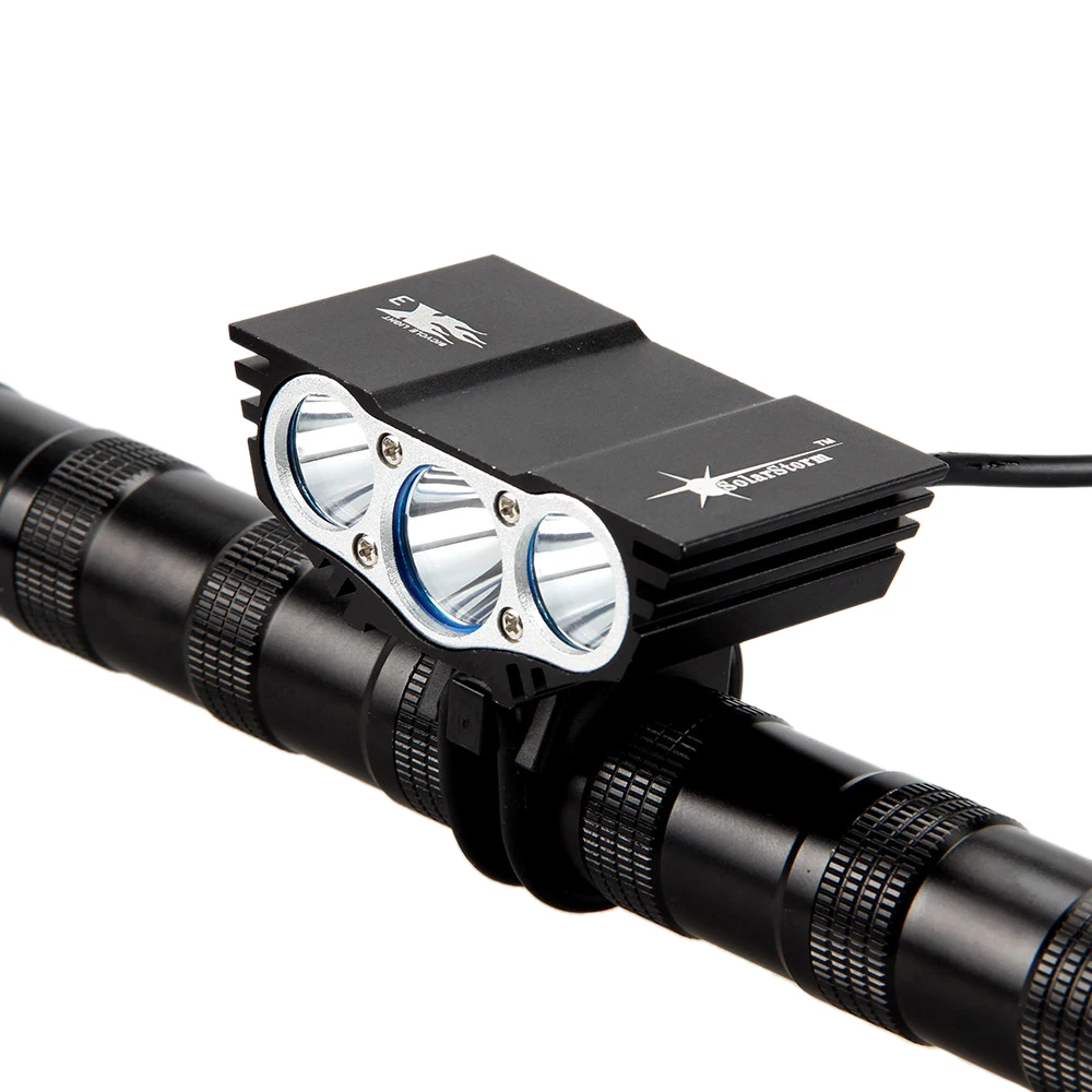 

Solar Storm Led Bike Lights 7000lm 3x XM-L T6 LED Bicycle Light Lamp Headlight Torch without Battery only Light