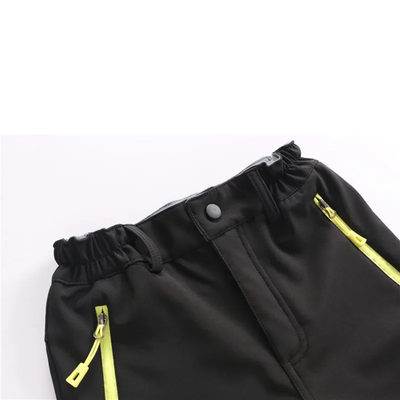 Niños invierno Fleece Softshell caminar pantalones niños al aire libre impermeable Camping Trekking esquí pantalones con cinta reflectante Niños invierno Fleece Softshell caminar pantalones niños al aire libre impermeable Camping Trekking esquí pantalones con cinta reflectante