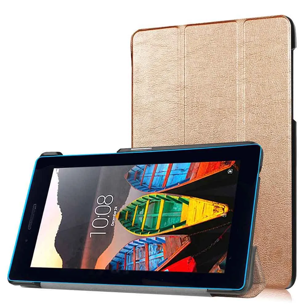 Раскладной стенд кожаный ультра тонкий чехол для защиты lenovo Tab3 7,0 7 Essential 710I 710F 7 ''планшет аксессуары - Цвет: Хаки
