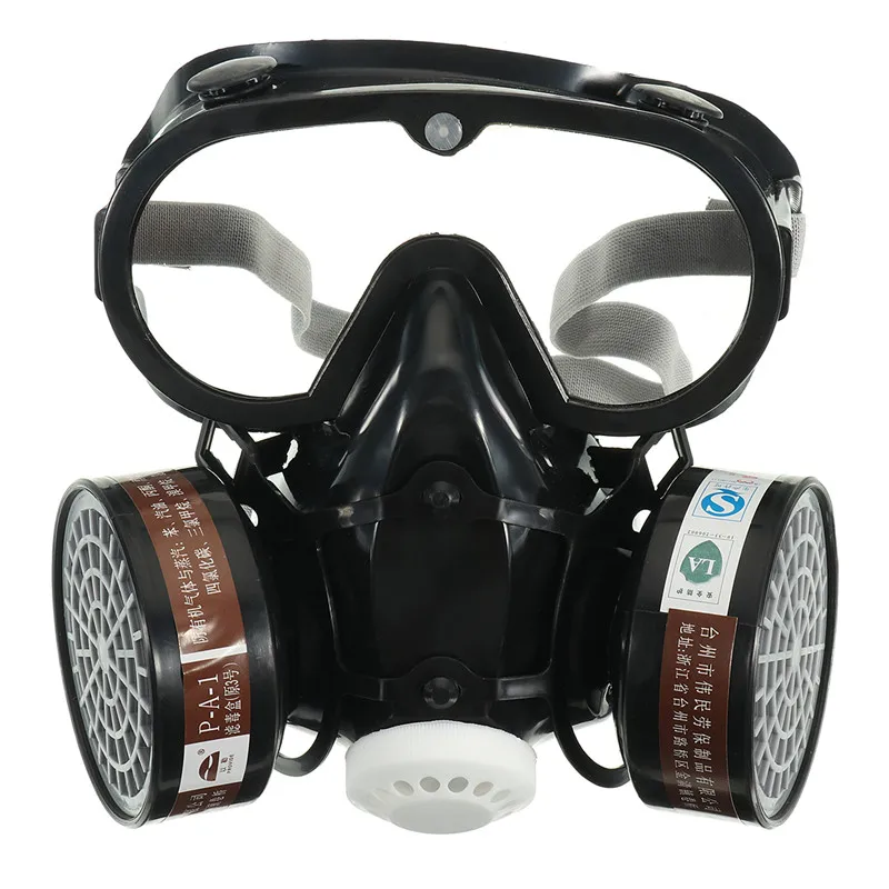 Respirator Gas Mask Safety Chemical Anti-Dust Filter Military Eye Goggle Set Workplace Safety Prote