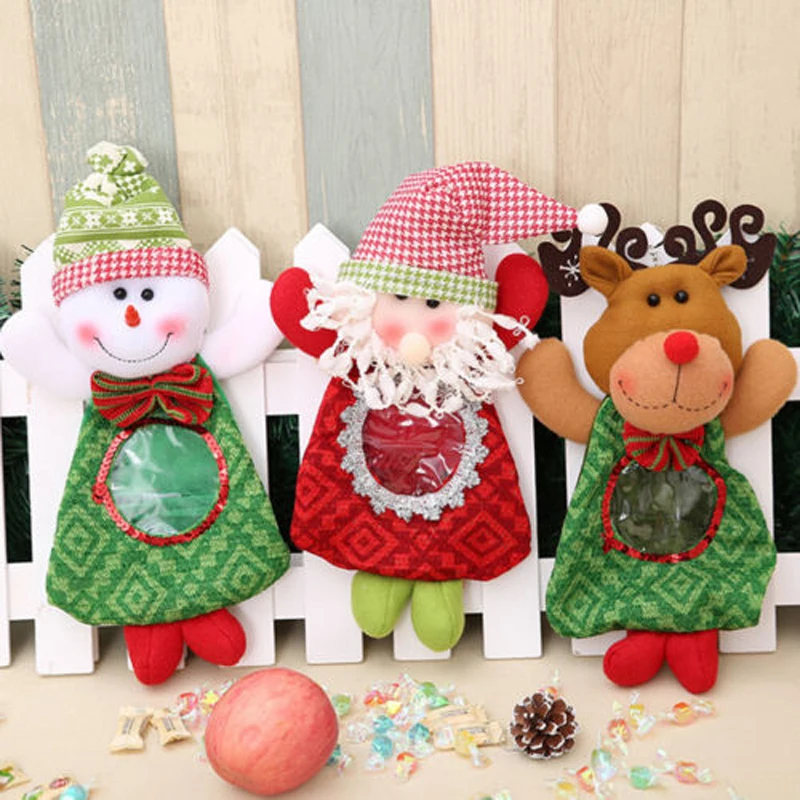 DIY Christmas Party Decor Gift Bags Sweet Candy Xmas Stocking Handbag
