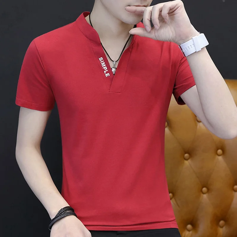 Liseaven Camiseta de manga corta con cuello mandarin para hombre ropa de marca 2024 AliExpress