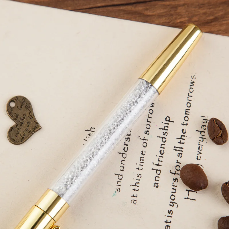 Новинка 2017 перьевая ручка с кристаллами и бриллиантами золото серебро офисный