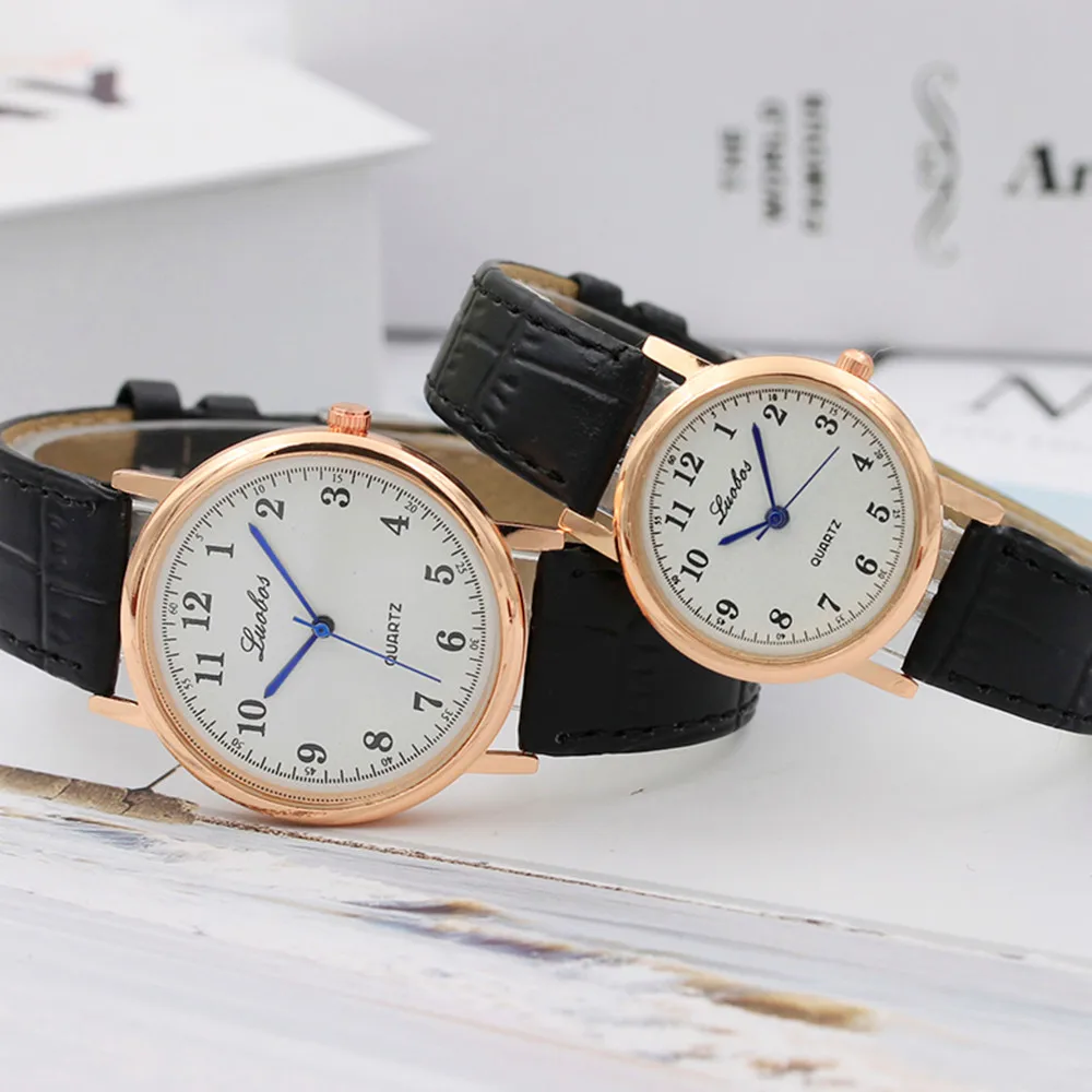 Fashion Casual Watches Women Men quartz-watch Luobos brand Simple dial design lovers' watch leather wristwatches clock