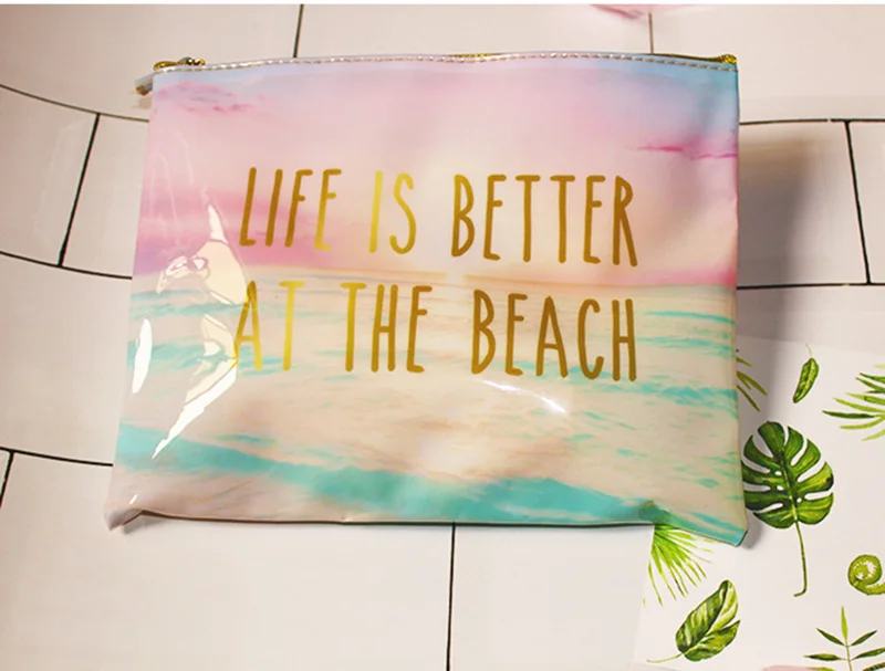 ETya الأزياء العلامة التجارية التجميل حقيبة 2018 جديد حقيبة مستحضرات تجميل PVC النساء للماء مستلزمات غسل سفر منظم مستحضرات التجميل حقائب الشاطئ