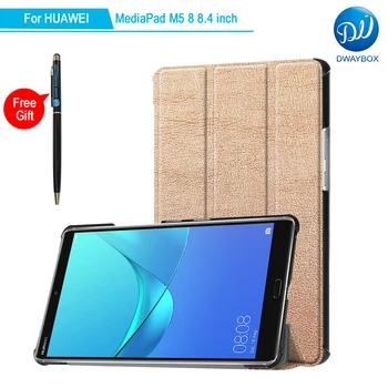 

DWAYBOX Ready Stock Folding Flip Case For Huawei MediaPad M5 8 SHT-AL09 SHT-W09 PU Leather Cover With Auto Wake/Sleep Feature