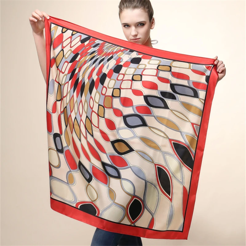 

2019 luxury brand new women scarf fashion print silk scarves shawls and wraps summer beach stole Bandana Female Foulard big size