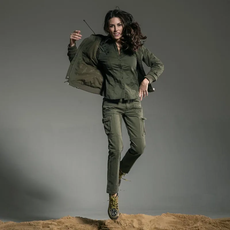 Свободный армейский бренд размера плюс, повседневные свободные штаны-карго для бега, женские армейские зеленые комбинезоны, брюки полной длины Gk-9366A