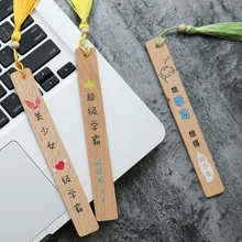 1 шт. Тим Caijia китайский стиль кисточкой древесины закладки умение учиться вдохновляющие язык старинные деревянные литературный подарки