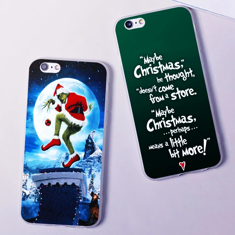 Рождественский Grinch Xmas Забавный жесткий чехол для телефона для iPhone 11 Pro Max 6 7 8plus 5S 4 X XS XR XSMax для samsung s9 s8plus s7 s6