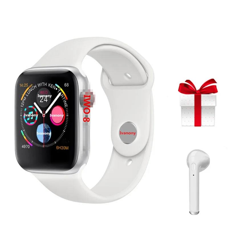 

IWO 8 Smartwatch+Earphone IWO 8 Smart Watch Series 4 44mm Heart Rate Monitor ECG Answer Call For Ios Android IWO 8 PLUS IWO9