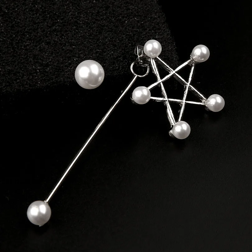 2017 новые асимметричные серьги висячие со звездой и жемчугом для женщин винтажные