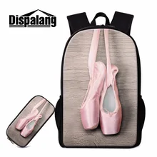 Dispalang Ballet Shoe Print Backpack for Girls Pretty Rucksacks School Bag for Teenagers Bookbag and Pencil cases for Children dispalang violin print school backpack for girls thermal lunch sack bag for children kids insulated cooler bag bookbag michilas