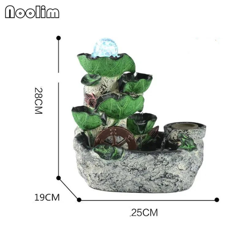 Настольные фонтаны лотоса украшения аксессуары Фэн колесо шуй крытый фонтан воды ювелирные изделия из каучука - Цвет: No Nebulizer