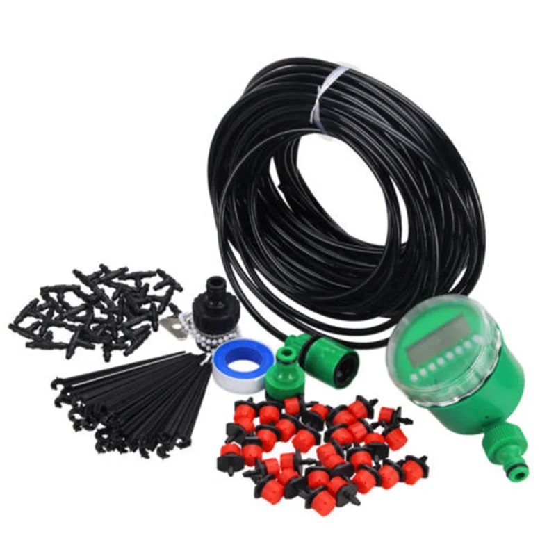 

DIY Micro Drip Irrigation Auto Timer Self Plant Watering 25M Hose System Kit Acc