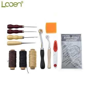 

Looen 12pcs Leather Craft Set Carving Drilling Punch Stamp Tools Including Needles Thread Scissors Sewing Tools Set For Women