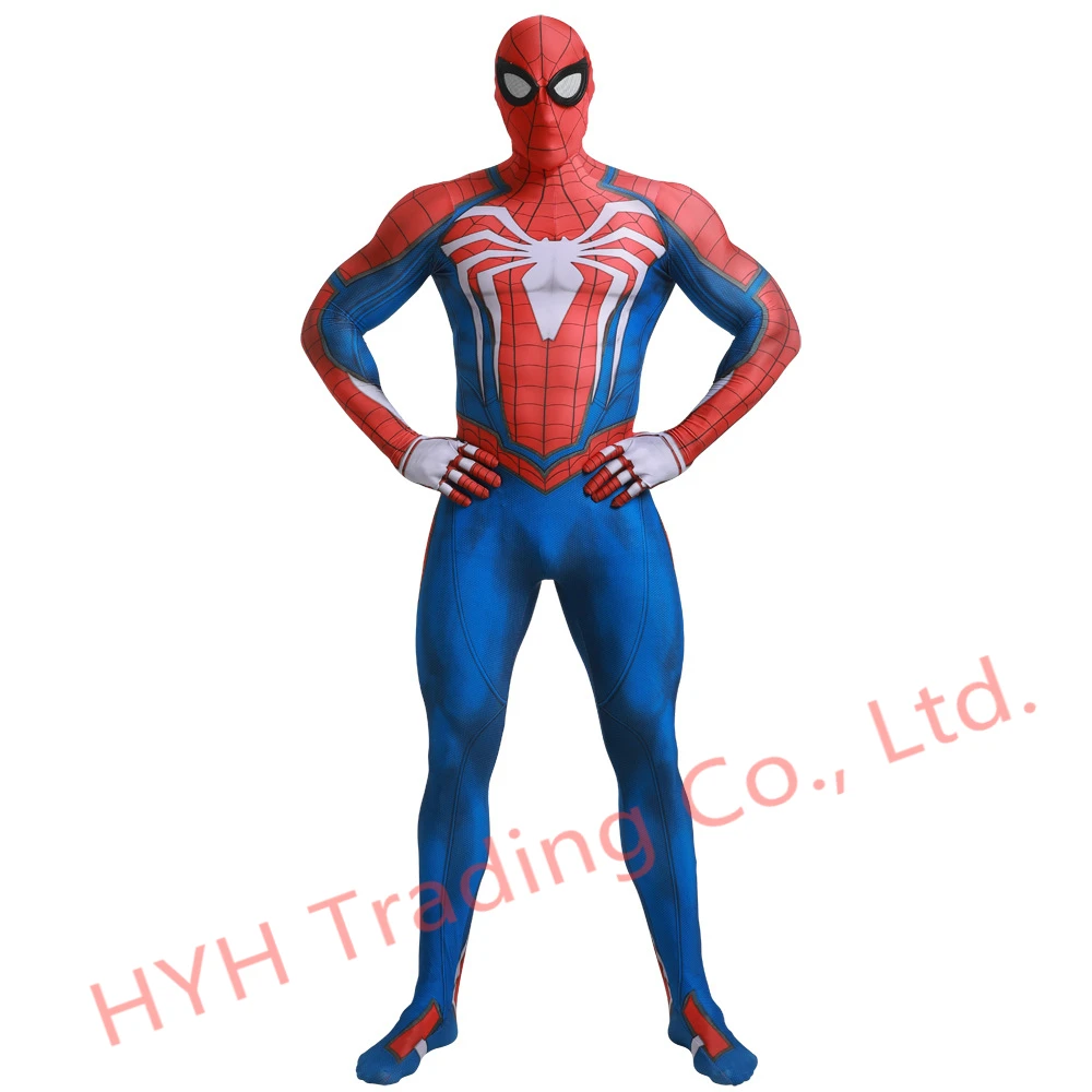 2019New ps4 insomniac костюм Человека-паука спандекс игры Spidey Косплей Хэллоуин