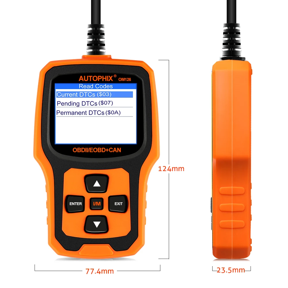 Autophix OM126 OBD 2 Авто диагностический инструмент считыватель кодов EOBD JOBD универсальный OBD2 Автомобильный анализатор работы двигателя Автомобильный сканер скан инструменты