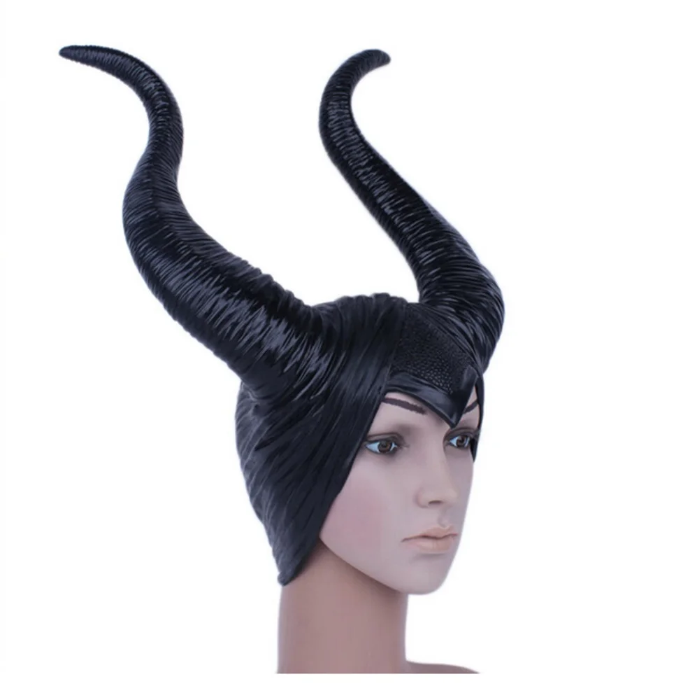 

2018 Trendy Female Women Cosplay Headpiece Hat Natural Lelax Horn Genuine Halloween Party Costume Jolie Masquerade Dressing
