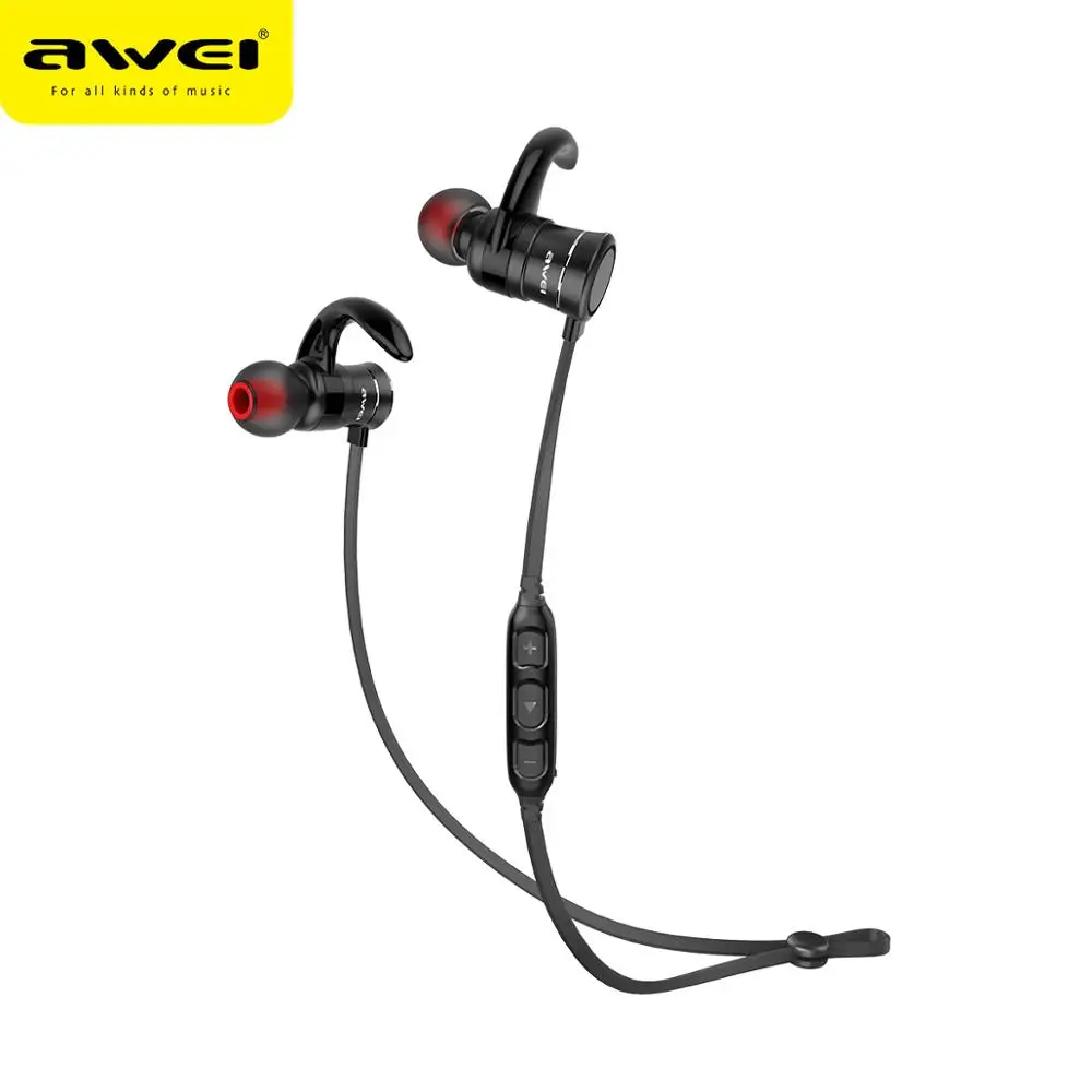 AWEI AK5, двойные беспроводные наушники, Bluetooth, магнитные, Hi-Fi наушники, спортивные, водонепроницаемые, наушники CVC, наушники для телефонов - Цвет: Black