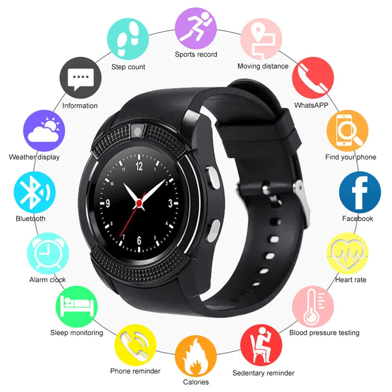

Calangdar SmartWatch Bluetooth Smartwatch Touch Screen Wrist Watch with Camera/SIM Card Slot, Waterproof Smart Watch DZ09 X6