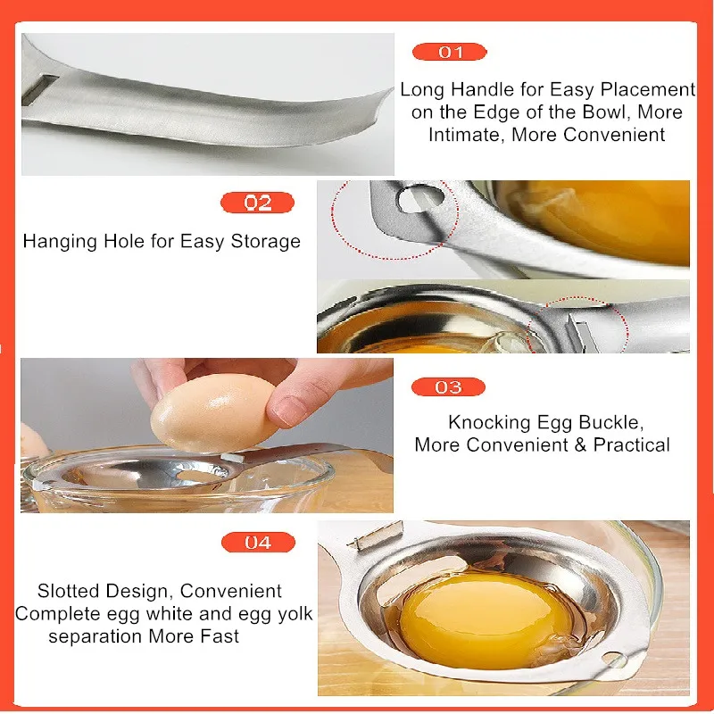 Креативная Нержавеющая сталь DIY с длинной ручкой яйцо белый желток сепаратор для яиц дозатор яиц кухонные принадлежности для выпечки аксессуары