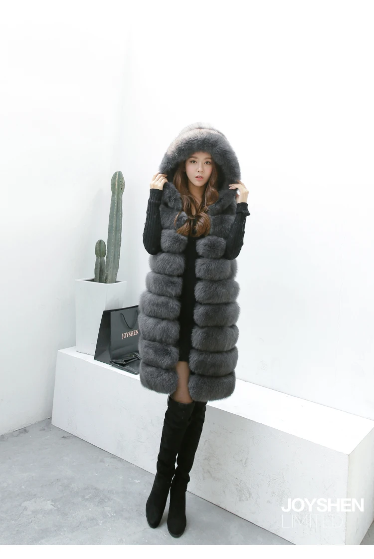 Top UPPIN 2019 New Fashion Fur Vest Women Winter With Hood Furry Cute Faux Fox Long Fur Vest Woman Plus Size Faux Fur Overcoat 10