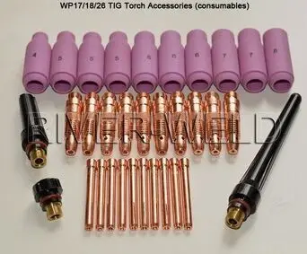 

33PCS TIG Torch Consumables Accessories KIT Fit TIG Welding Torch PTA DB SR WP 17 18 26,M327