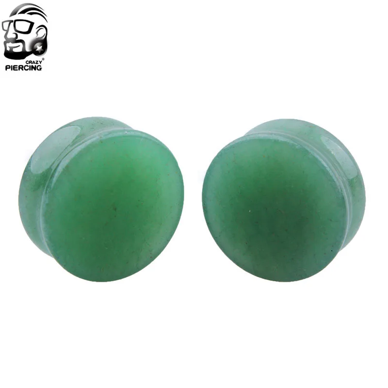 Ear Expander Piercing 1 Pair of Aventurine Stone Plugs Tunnels Gauges Body Jewelry | Украшения и аксессуары