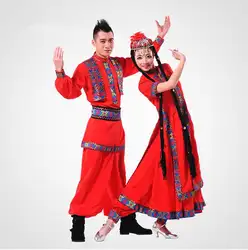 Китайская народная Танцы костюмы меньшинств Синьцзян национальной одежды Танцы Производительность женская одежда китайское платье Танцы