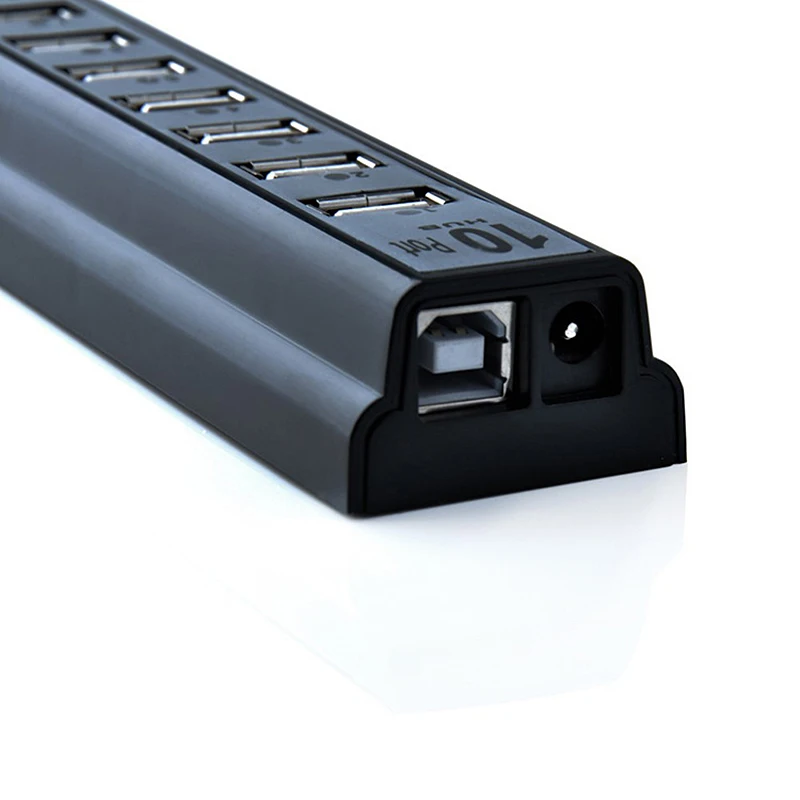 Горячие разделители USB 2 0 10 портов Высокая скорость 480 Мбит/с Usb2.0 с адаптером
