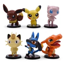 Buy 6 pcs/set Poke GO Anime PVC Action Figure 1st Ver Pikachu Mewtwo Eevee Charizard Collection Model Toy Gift For Friend Kid Free Shipping