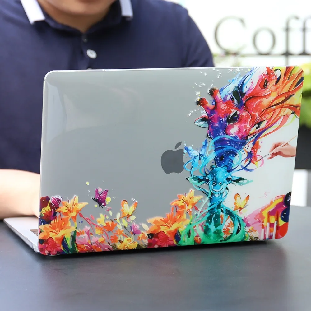 Жесткий Чехол для ноутбука с цветочным принтом для Macbook Pro retina 11 12 13 15 Air Pro 15 16 A2141 A1932 A1989 чехол с кристаллами