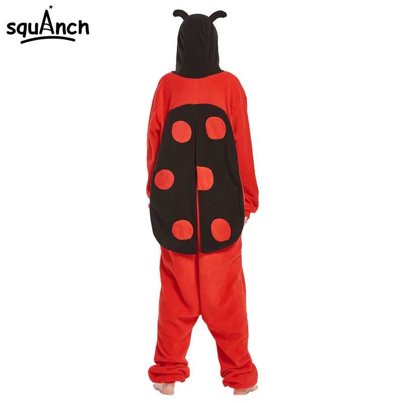 

Ladybug Kigurumi Onesie Adult Red Black Pajama Funny Cute Animal Costume Men Women Cartoon Overall Winter Party Jumpsuit