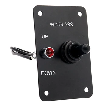 

DC 12V 15A Anchor Windlass Up/Down Rocker Switch Panel Marine Windlass ON-OFF-ON Control Panel With Red LED