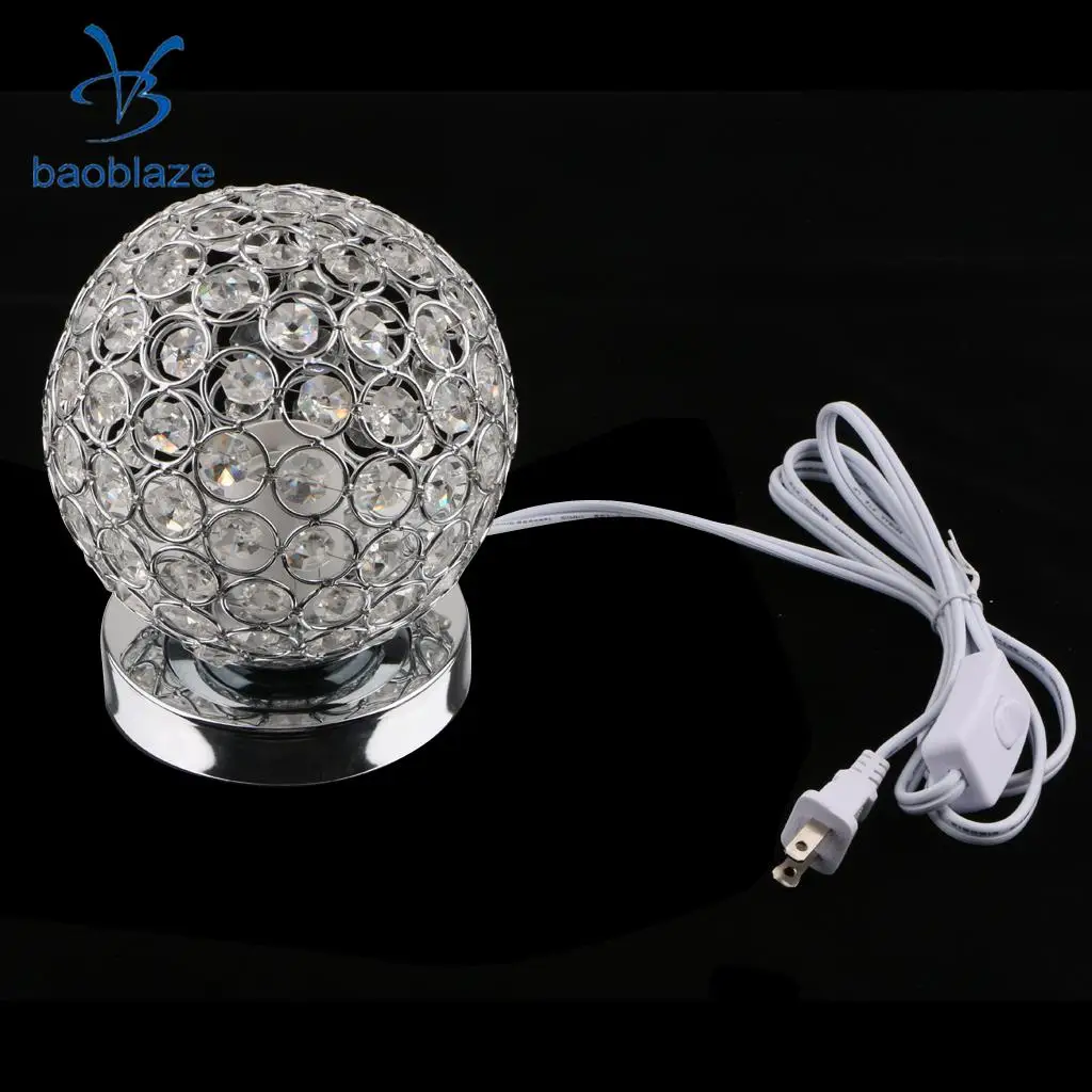 

US Plug Ball Table Lamp Table Lampshade Desk Lamp Shade Crystal Night Light
