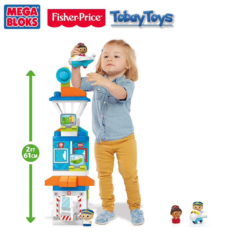 2017 Новый подлинный бренд Fisher Price Mega Bloks Skybright строительные блоки из аэропорта