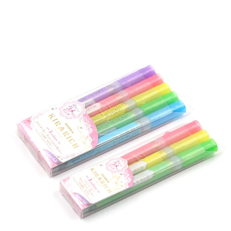 JetPens.com - Zebra Kirarich Glitter Highlighter - 5 Color Set