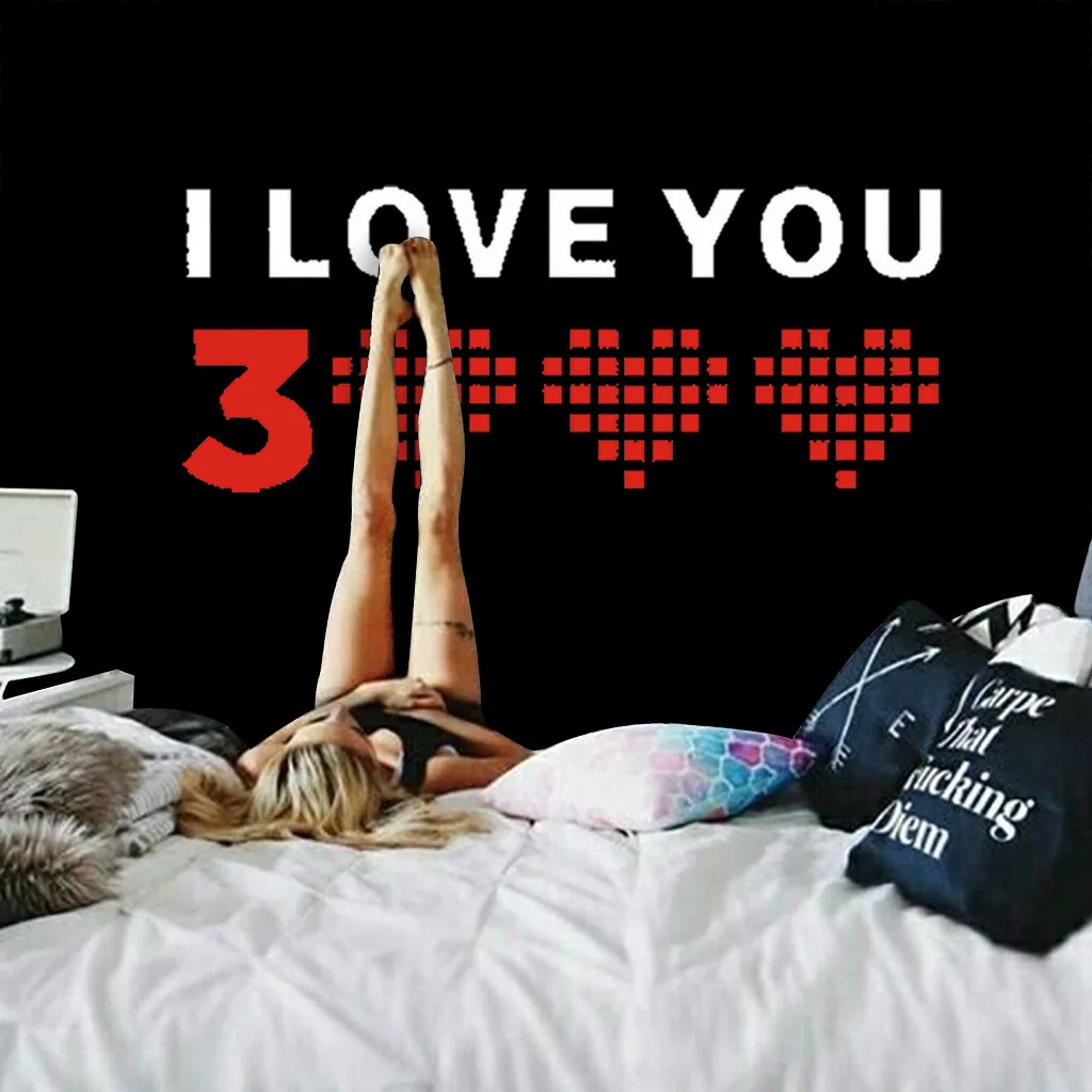 

OUNEED I Love You Three Thousand Times Tapestry Wall Hanging carpet Decorative Printed Tapestry Watercolor Wall Tapestry MAY09