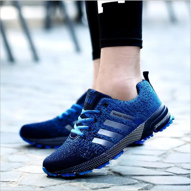 Top Arrival Big Size Men's HIking Shoes Male women Flat Outdoor Antiskid Breathable Trekking Hunting Tourism Mountain Sneakers - Цвет: blue