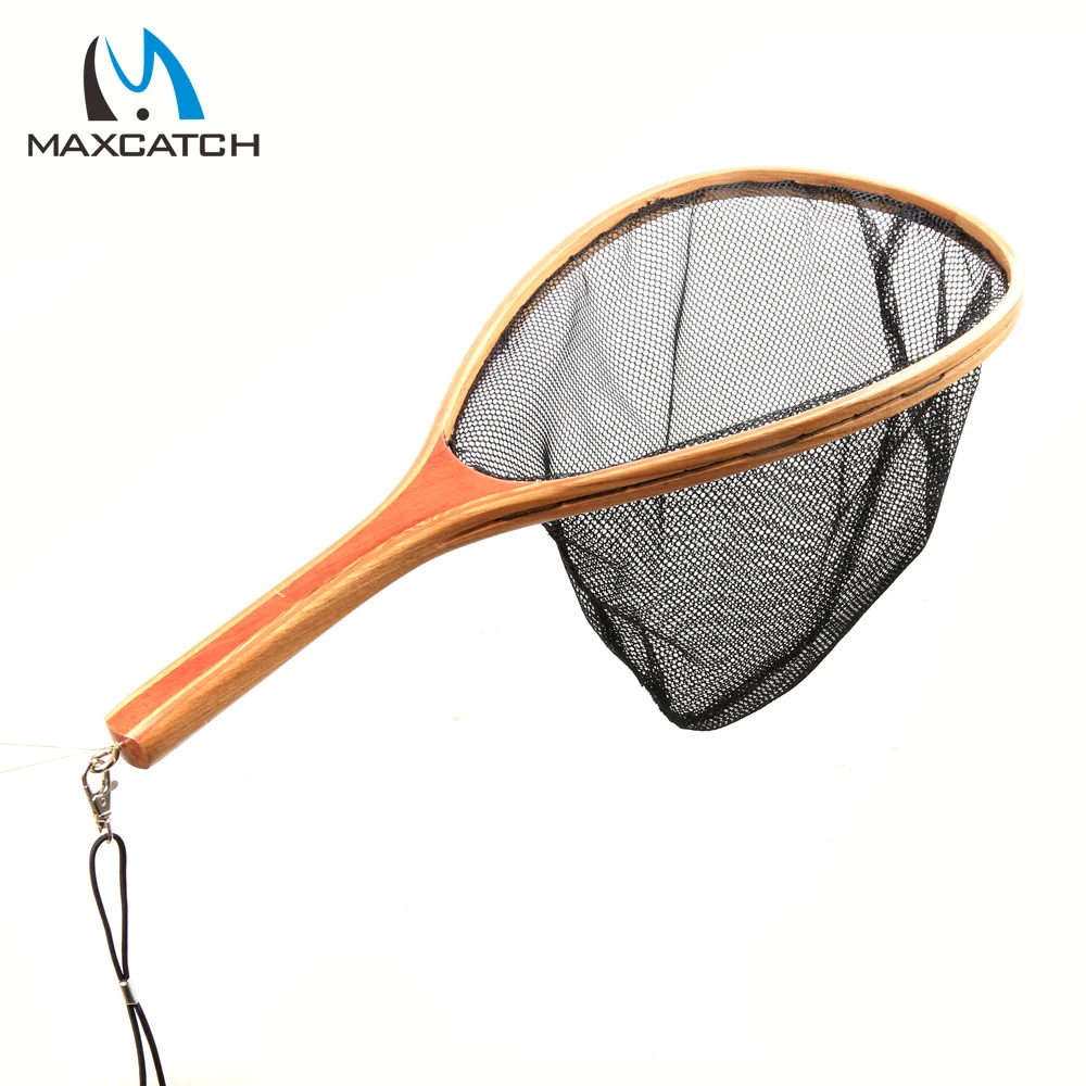 

Maxcatch Fly Fishing Nylon Landing Net Wooden Handle Fishing Net