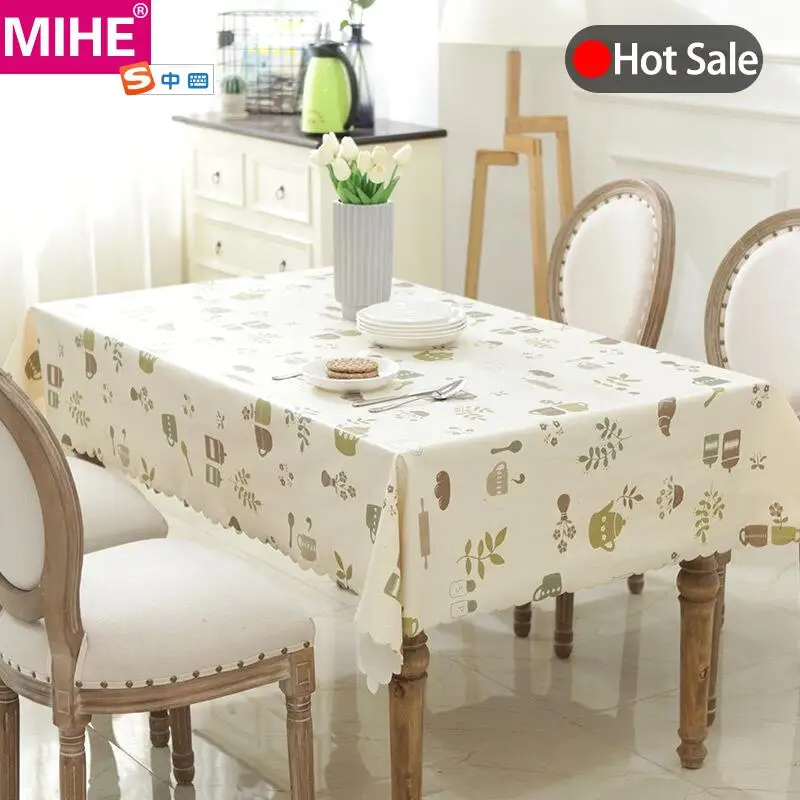 

MIHE Modern Plaid Kitchen Table Cloth Home Decorative Rectangle PVC Tablecloth Party Banquet Dining Waterproof Table Cover ZB04