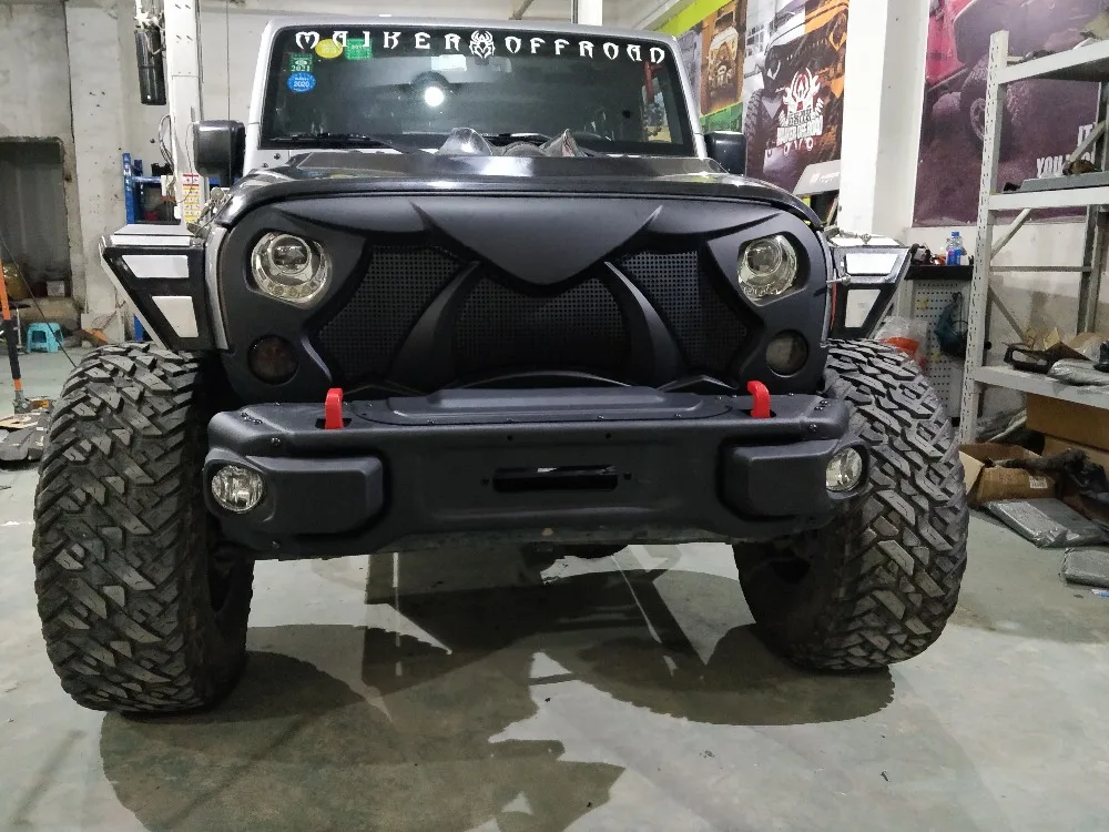 Cobra стиль гоночный гриль для Jeep Wrangler JK 2007- Авто Передняя решетка облицовки радиатора внешняя отделка автомобиля ABS решетка